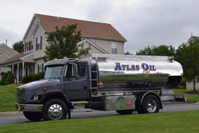 Oil Truck in front of house